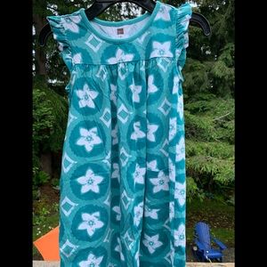 Tea Collection size 7 girls turquoise ruffle sleeve dress